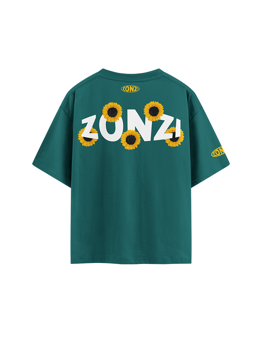 TEAL SUNFLOWER OVERSIZED T-SHIRT