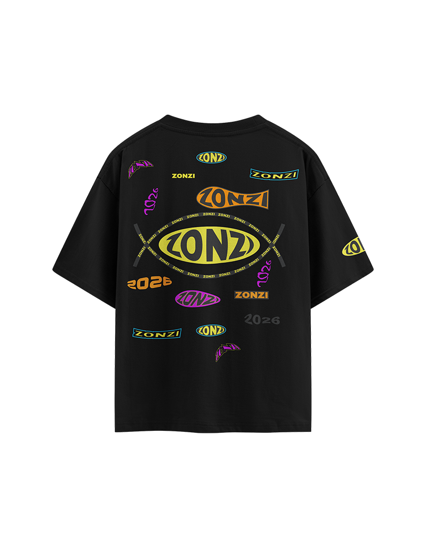 BLACK STICKER T-SHIRT