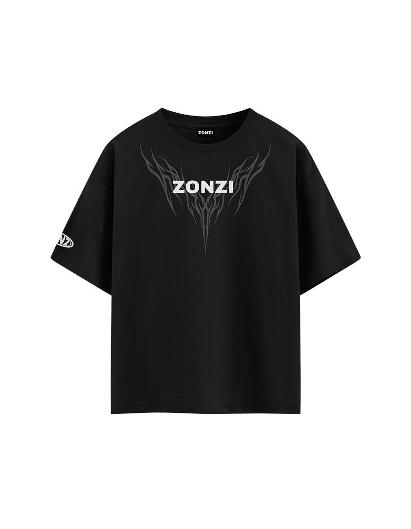 BLACK OVERSEAS OVERSIZED T-SHIRT