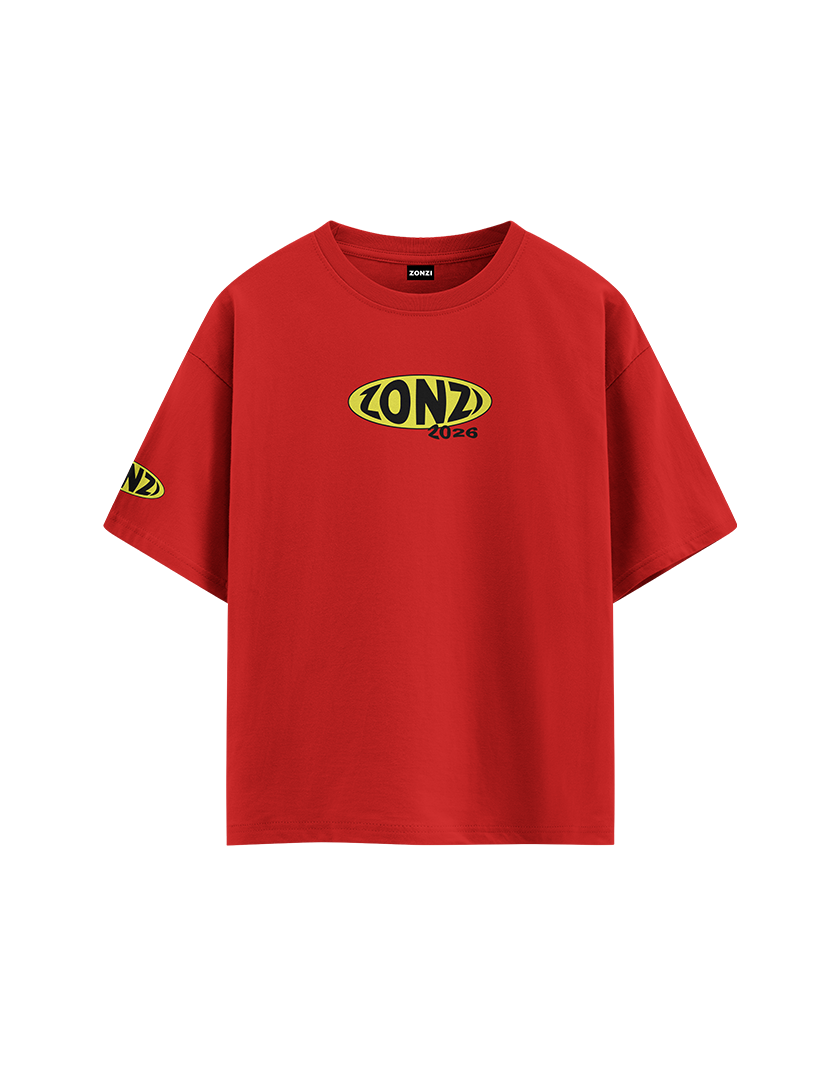 RED STICKER T-SHIRT