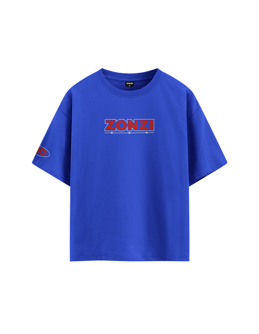 BLUE HUMAN OVERSIZED T-SHIRT