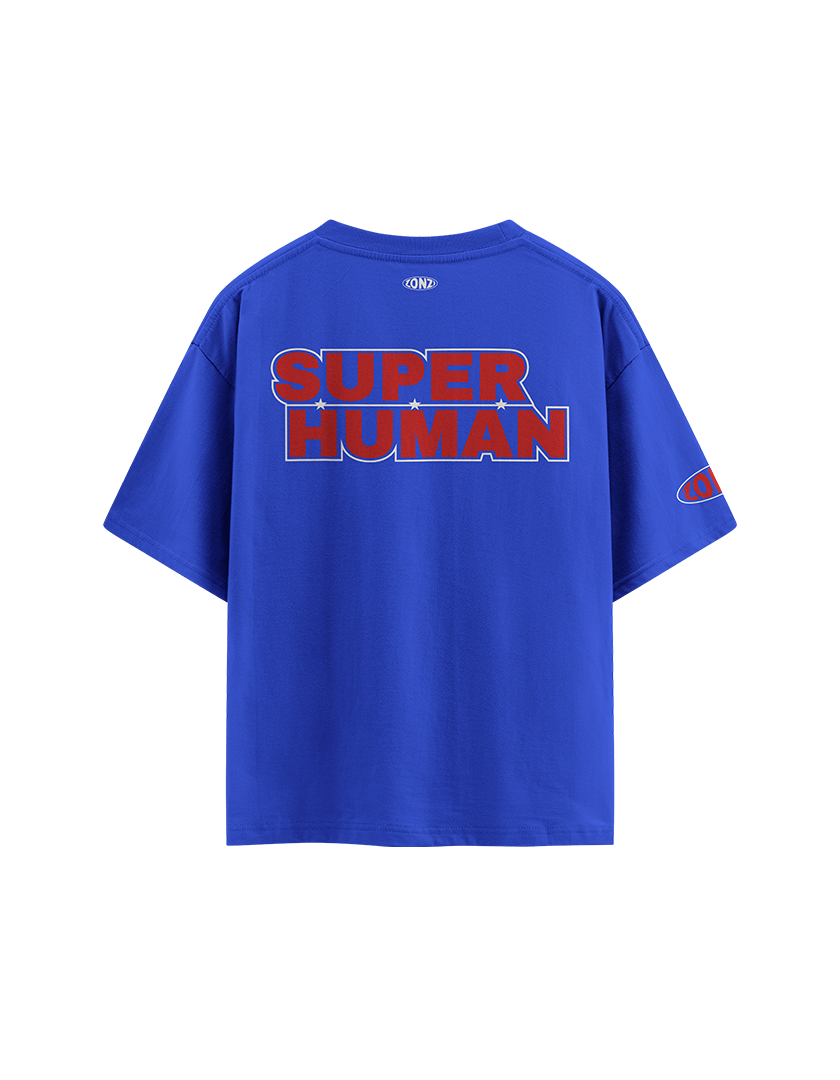 BLUE HUMAN OVERSIZED T-SHIRT