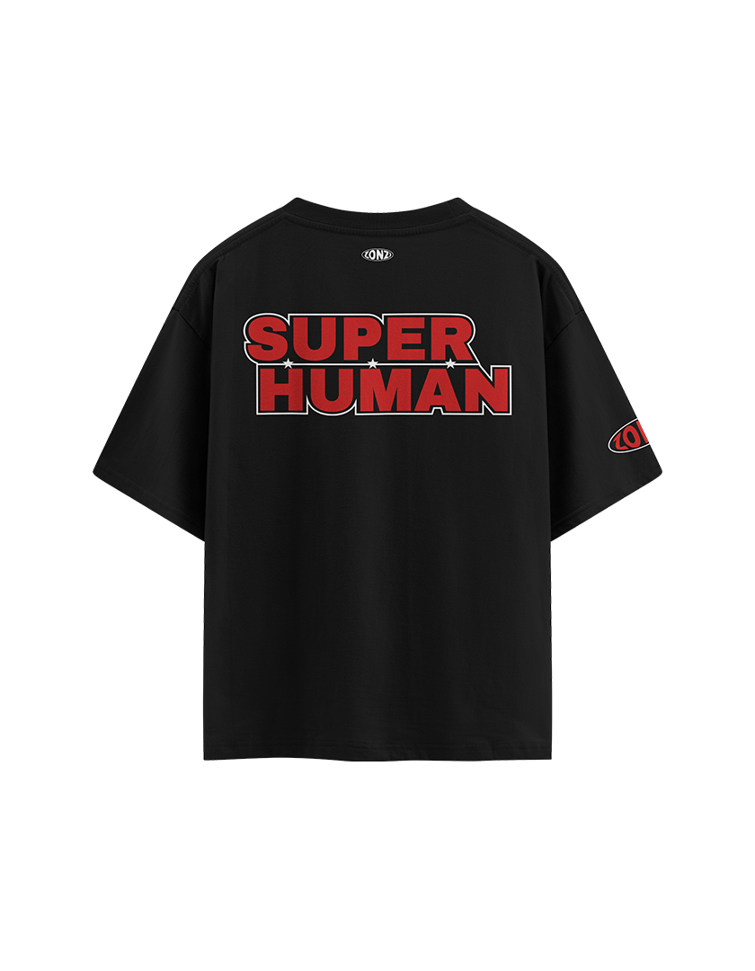 BLACK HUMAN OVERSIZED T-SHIRT